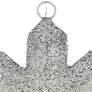 Northlight Lighted Tinsel Snowflake Christmas Window Decoration - 20" - Silver - Clear Lights