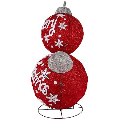 Northlight Lighted Stacked Ornament Balls Outdoor Christmas Decoration - 35" - Warm White LED