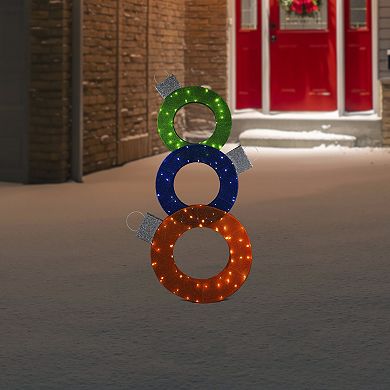 Northlight Lighted Stacked Ornaments Outdoor Christmas Yard Decoration - 31.5"