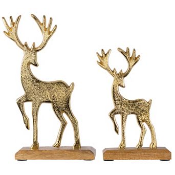 Northlight Textured Metal Reindeer & Fawn Christmas Figures Table Decor Set of 2