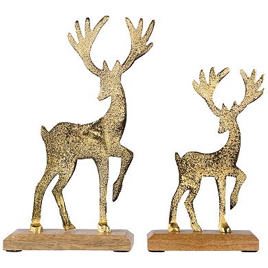 Northlight Textured Metal Reindeer & Fawn Christmas Figures Table Decor Set of 2
