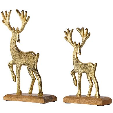Northlight Textured Metal Reindeer & Fawn Christmas Figures Table Decor Set of 2