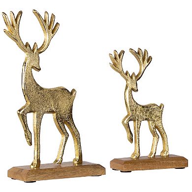 Northlight Textured Metal Reindeer & Fawn Christmas Figures Table Decor Set of 2