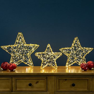 Northlight LED Lighted Stars Outdoor Christmas Decorations - 14" - Gold - Set of 3