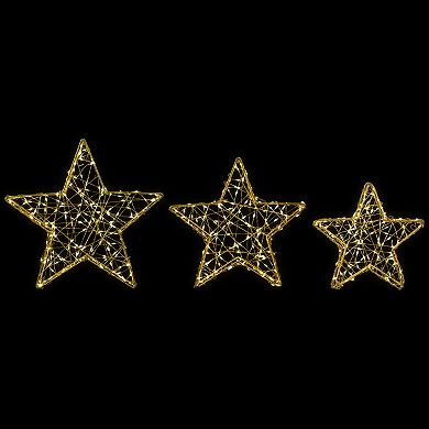 Northlight LED Lighted Stars Outdoor Christmas Decorations - 14" - Gold - Set of 3