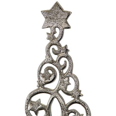 Northlight Starry Trees Metal Christmas Decorations - 18.5" - Silver - Set of 2