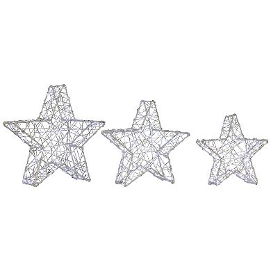 Northlight LED Lighted Stars Christmas Outdoor Decorations - 13.75" - White -Set of 3