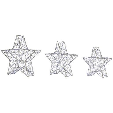 Northlight LED Lighted Stars Christmas Outdoor Decorations - 13.75" - White -Set of 3