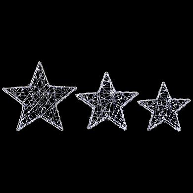 Northlight LED Lighted Stars Christmas Outdoor Decorations - 13.75" - White -Set of 3