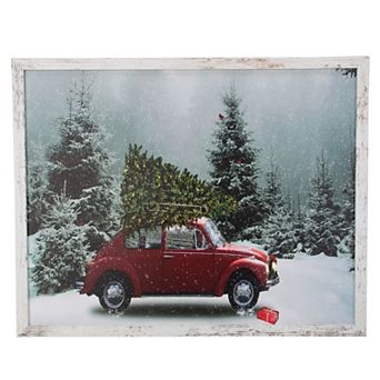 Northlight LED Christmas Vintage VW Car Framed Canvas Wall Art