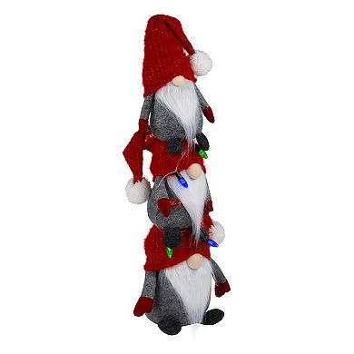 Northlight LED Triple Stacked Christmas Gnomes Floor Decor