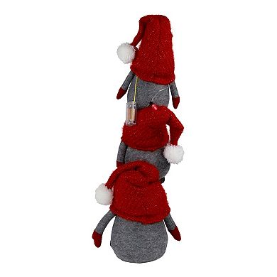 Northlight LED Triple Stacked Christmas Gnomes Floor Decor
