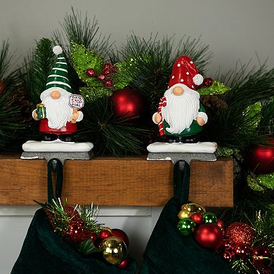 Northlight Santa Gnomes Christmas Stocking Holders - 6.25" - Set of 2