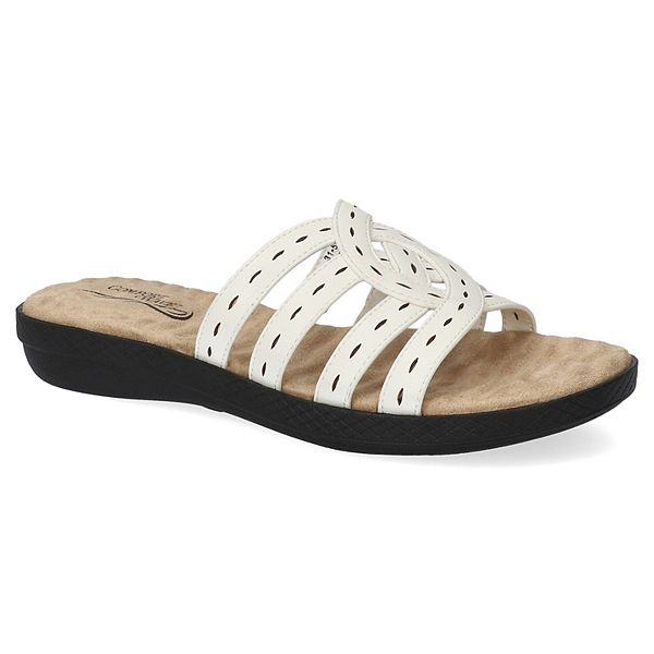 Easy Street Cammie Comfort Women's Slide Sandals - White (6 WIDE)