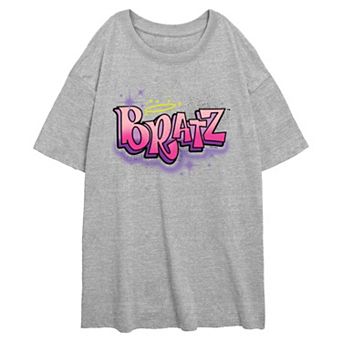 Juniors' Bratz Airbrush Logo Oversized Graphic Tee