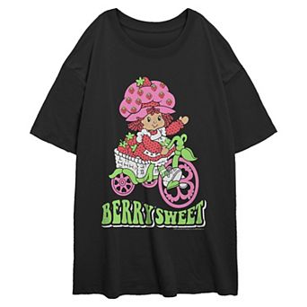 Juniors' Strawberry Shortcake Berry Sweet Ride Oversized Graphic Tee