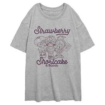 Juniors' Strawberry Shortcake And Friends Oversized Graphic Tee