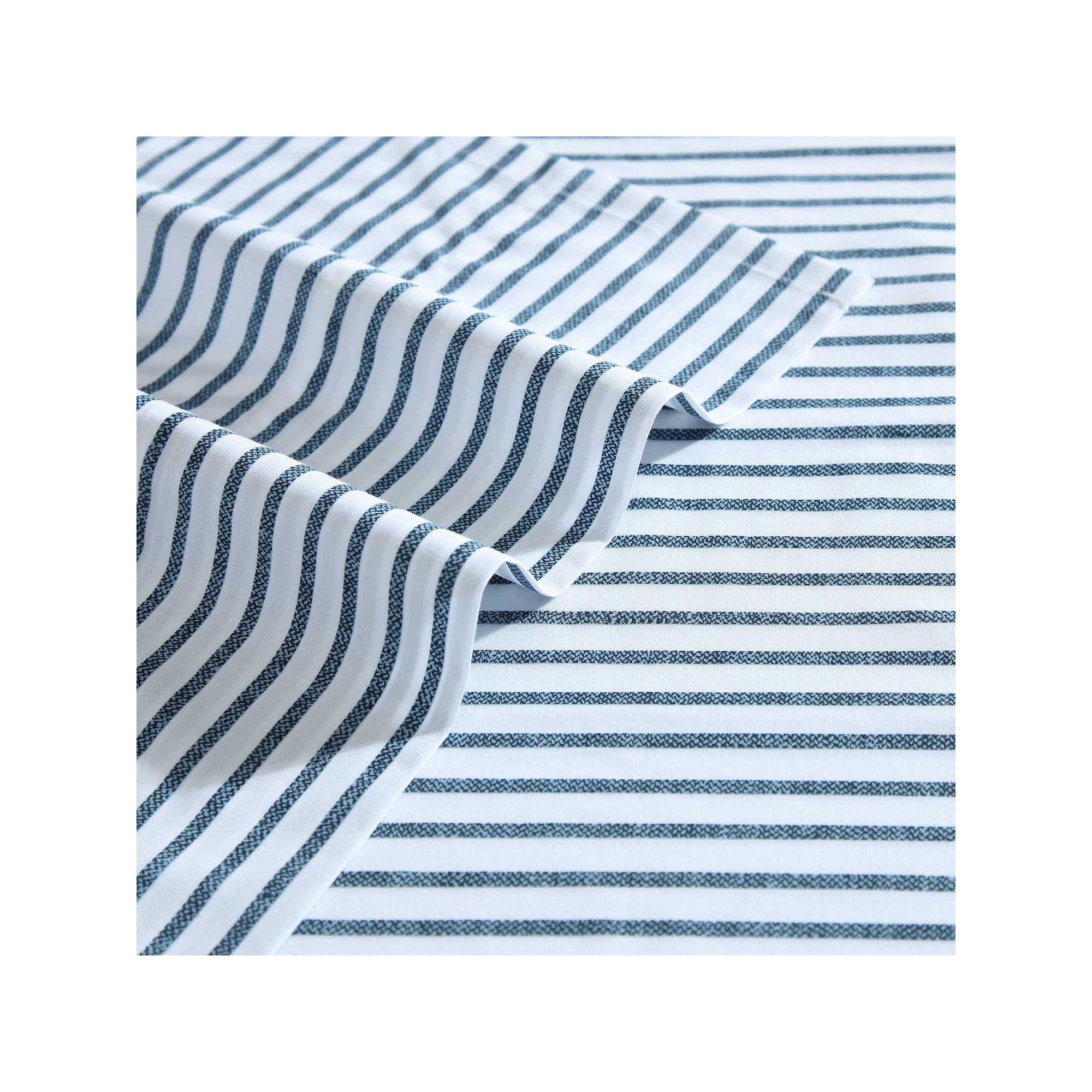 Nautica Printed Percale 100% Cotton Sheet Set, Blue
