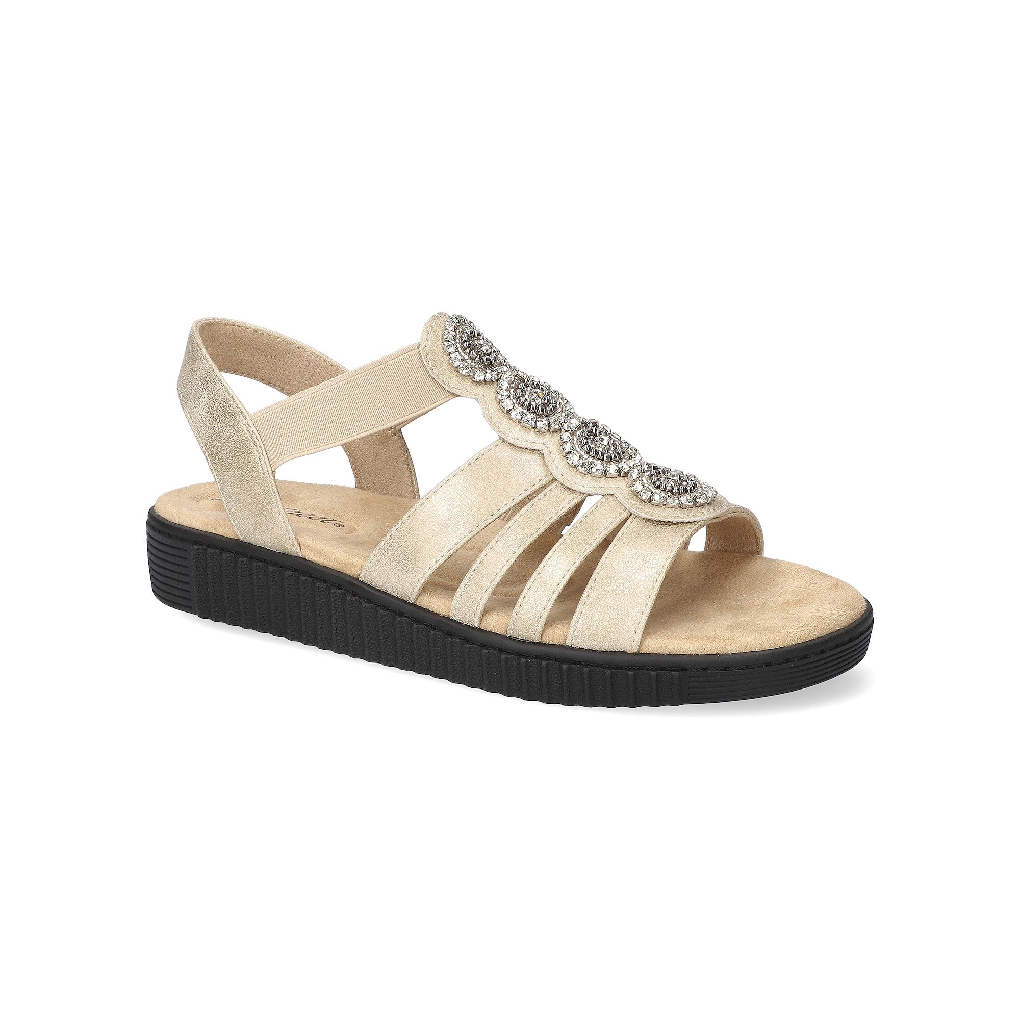 Easy Street Samira Womens Ornamented Platform Sandals, Size: 6 XW, Gold