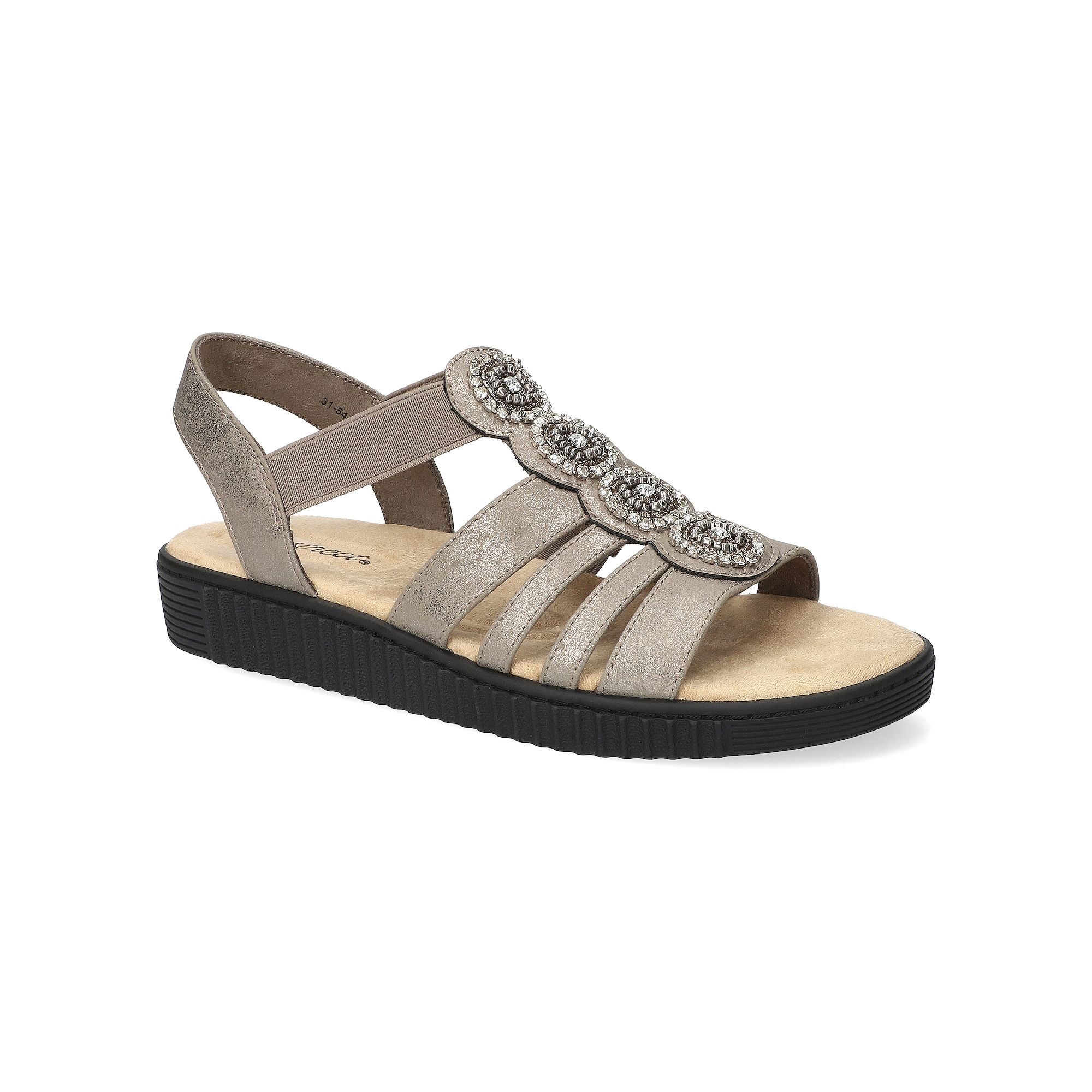 Easy Street Samira Womens Ornamented Platform Sandals, Size: 6 Wide, Silve