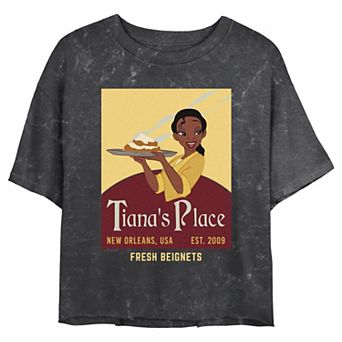 Disney's The Princess And The Frog Tiana's Place Fresh Beignets Juniors' Cropped Graphic Tee