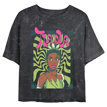 Disney's The Princess And The Frog Tiana Groovy Portrait Juniors' Cropped Graphic Tee