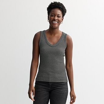 Petite Sonoma Goods For Life® Ribbed V-Neck Tank Top