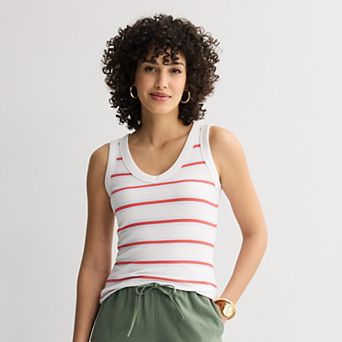 Petite Sonoma Goods For Life® Ribbed V-Neck Tank Top