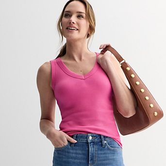 Petite Sonoma Goods For Life® Ribbed V-Neck Tank Top