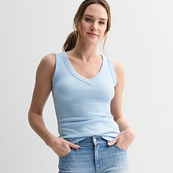 Petite Sonoma Goods For Life® Ribbed V-Neck Tank Top