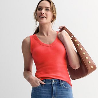 Petite Sonoma Goods For Life® Ribbed V-Neck Tank Top