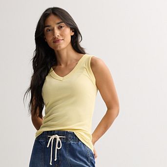 Petite Sonoma Goods For Life® Ribbed V-Neck Tank Top