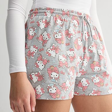 Juniors' Hello Kitty All Over Print Jersey Shorts