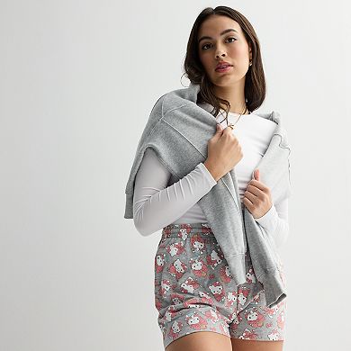 Juniors' Hello Kitty All Over Print Jersey Shorts