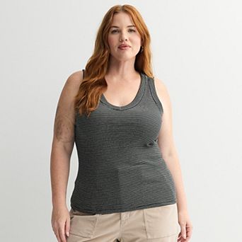 Plus Size Sonoma Goods For Life® Ribbed V-Neck Tank Top