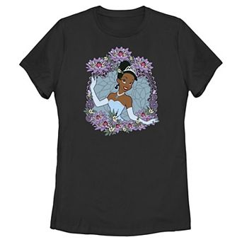 Disney's The Princess And The Frog Tiana's Floral Portrait Juniors' Graphic Tee