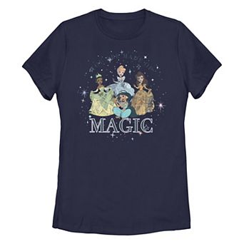 Disney Princess Tiana, Cinderella, Belle & Jasmine You're Made Of Magic Juniors' Graphic Tee