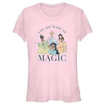Disney Princess Tiana, Cinderella, Belle & Jasmine You Are Made Of Magic Juniors' Fitted Graphic Tee
