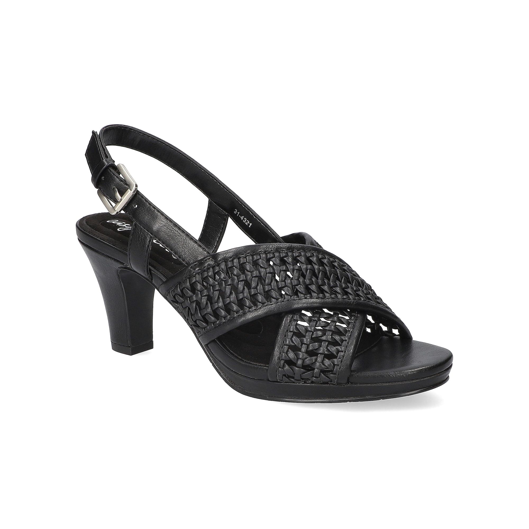 Easy Street Sol Womens Slingback Platform Heeled Sandals, Size: 6 XW, Blac