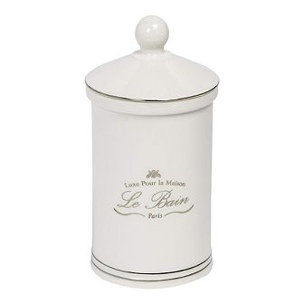 Le Bain Paris Collection Heavy Porcelain Cotton Jar
