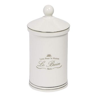 Le Bain Paris Collection Heavy Porcelain Cotton Jar
