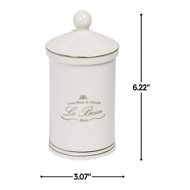 Le Bain Paris Collection Heavy Porcelain Cotton Jar