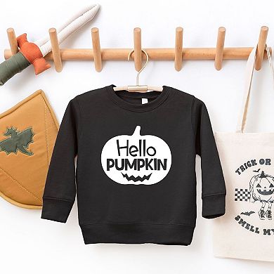 Hello Pumpkin Face Toddler Graphic Sweatshirt