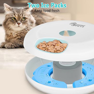 6 Meals Automatic Cat Feeder With Ice Packs