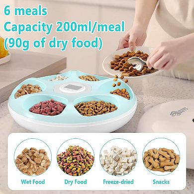 6 Meals Automatic Cat Feeder With Ice Packs