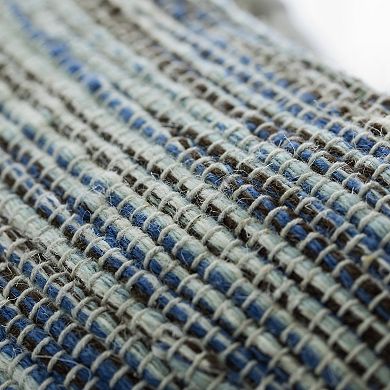 Handwoven Wool & Cotton Throw Pillow Cover with Woven Knit Texture - Rust with Filler