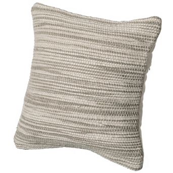 Handwoven Wool & Cotton Throw Pillow Cover with Woven Knit Texture - Rust with Filler