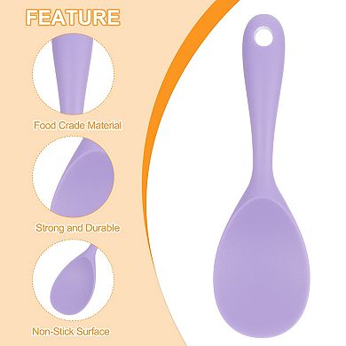 2 Pack Rice Paddle, Silicone Rice Spoon Non Stick Rice Spatula Heat Resistant Rice Cooker Spoon