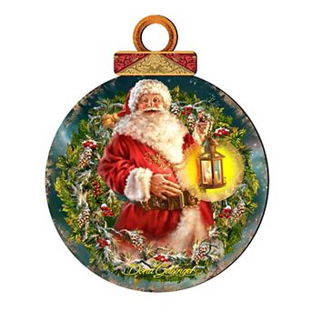 Enchanted Ball Christmas Wreath Santa 24-Inch Door Decor by D. Gelsinger - Festive Holiday Decor