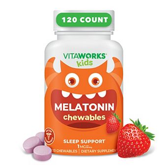 VitaWorks® Kids Melatonin 1 mg Chewable Chewable Tablets - Sleep Support - 120 Chewables